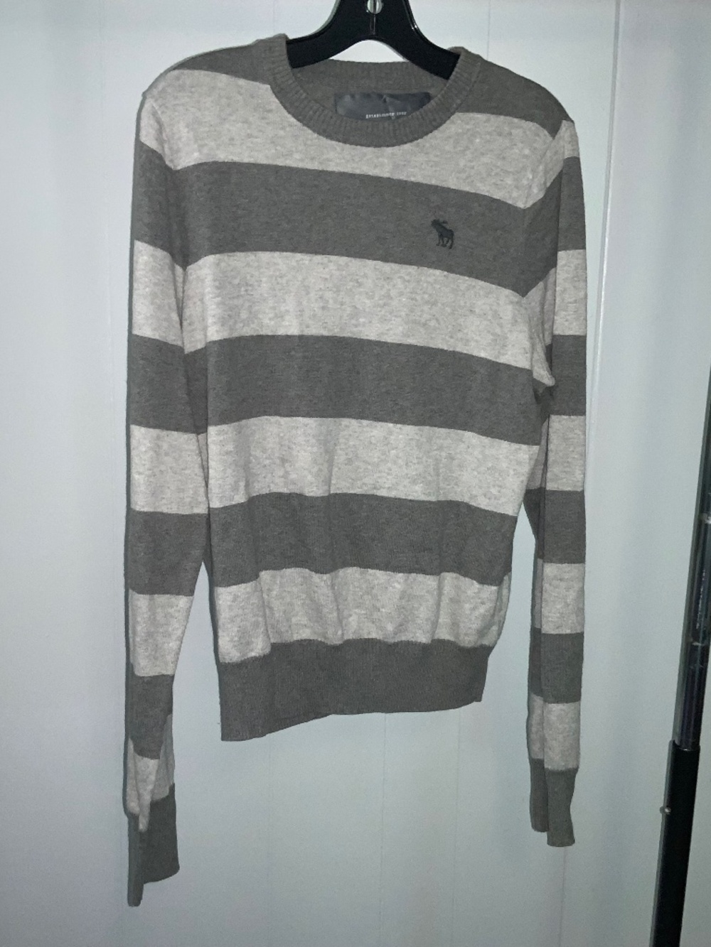 Abercrombie & Fitch wool blend crew neck striped sweater Sz M long sleeve unisex